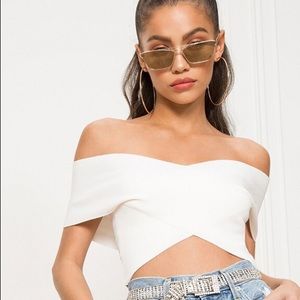 superdown White Crop Top (NWT)